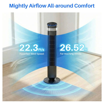 【New】Tower Fan for Bedroom, 28dB Silent Standing Fan with 12H Timer, Smart Auto Mode, 64° Oscillating Bladeless Cooling Fan for Home Office