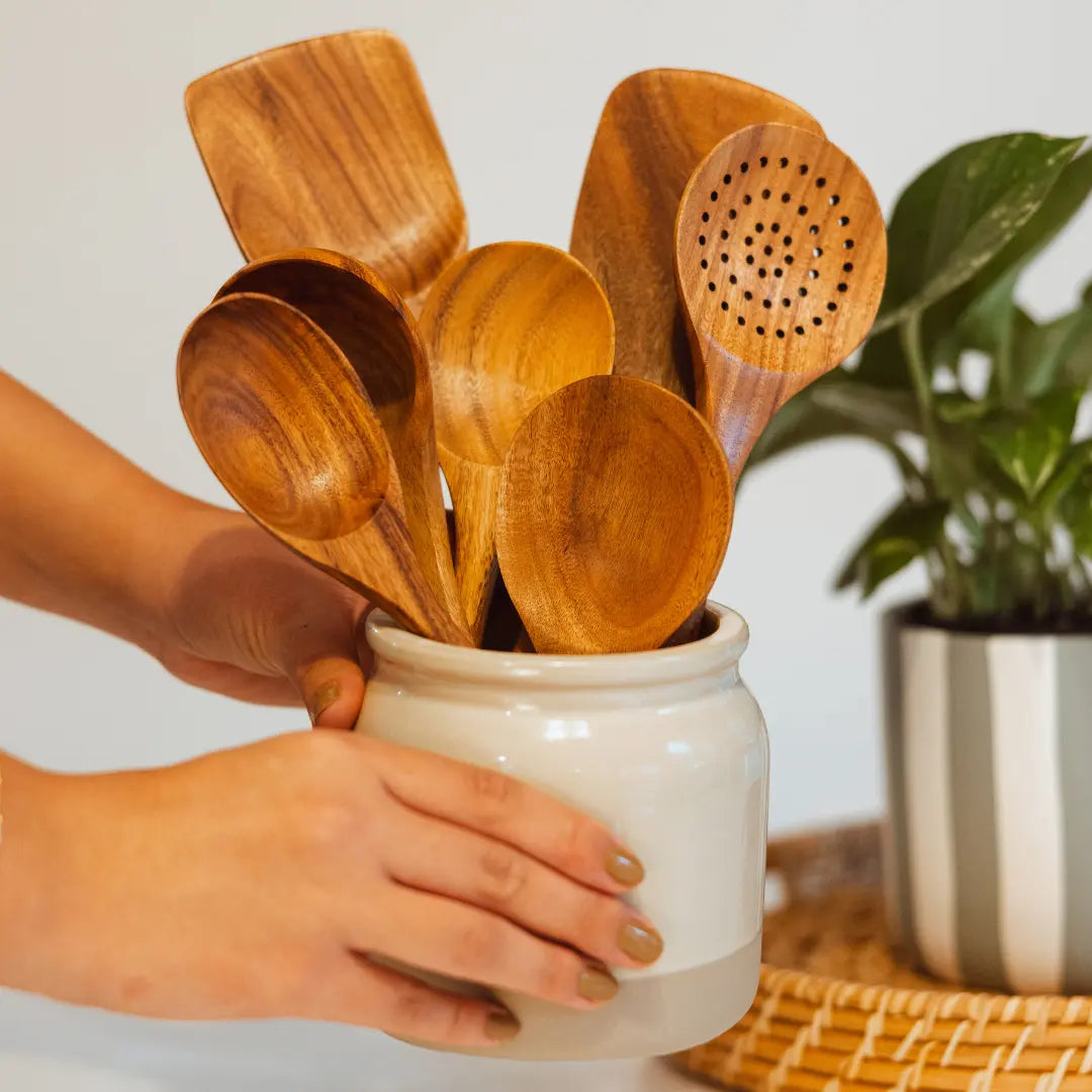 Natural Teak Wooden Utensil Set