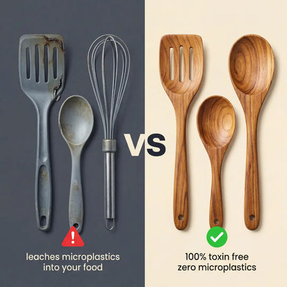 Natural Teak Wooden Utensil Set