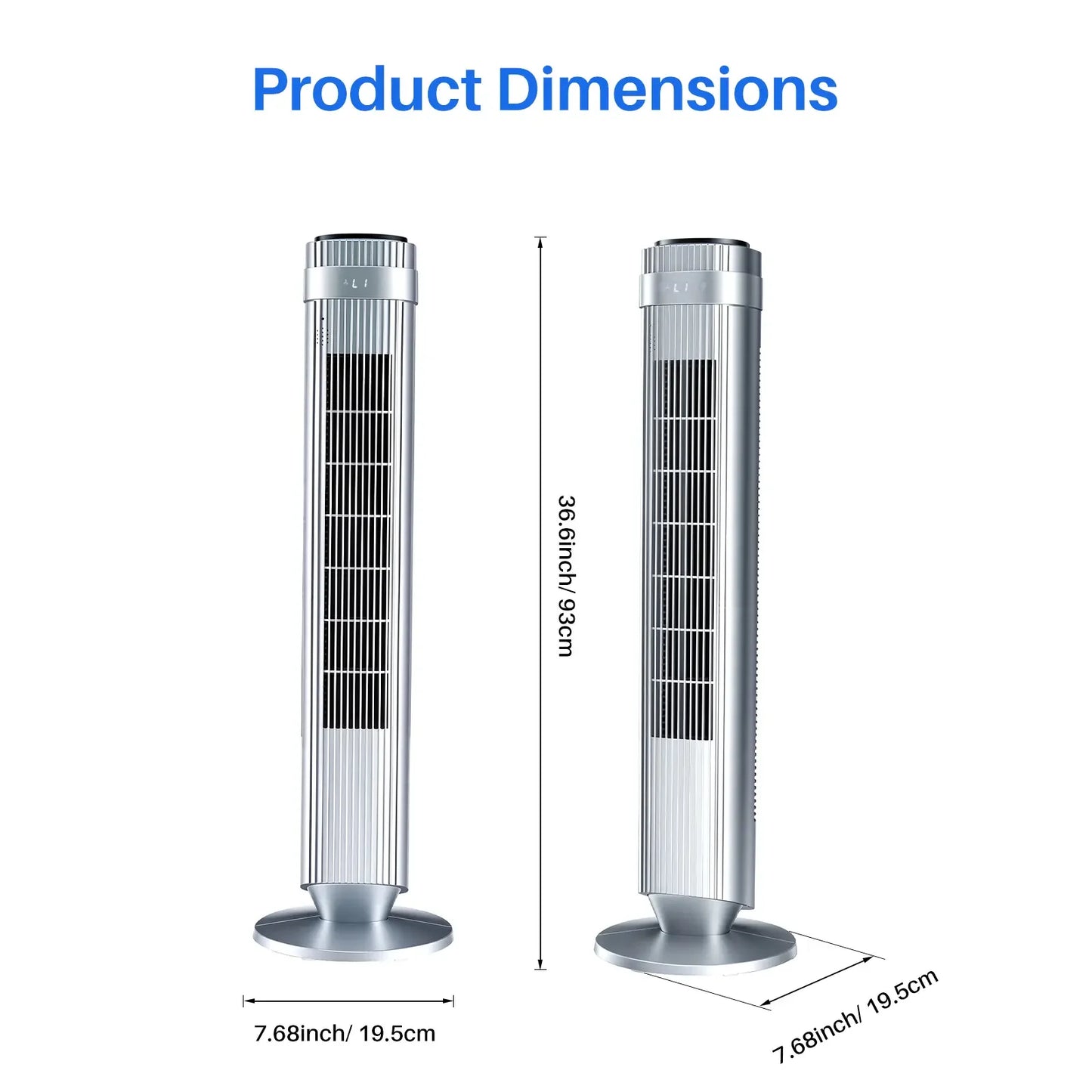 【New】Tower Fan for Bedroom, 28dB Silent Standing Fan with 12H Timer, Smart Auto Mode, 64° Oscillating Bladeless Cooling Fan for Home Office