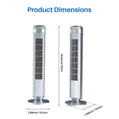 【New】Tower Fan for Bedroom, 28dB Silent Standing Fan with 12H Timer, Smart Auto Mode, 64° Oscillating Bladeless Cooling Fan for Home Office